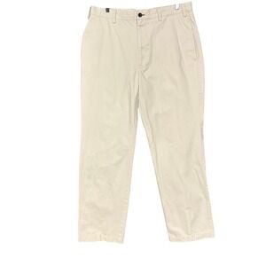 ORVIS Mens Pants 36 Khaki Chino Straight Fit Flat Front 100% Cotton Fits 35x31